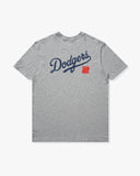 UNDEFEATED X NE X DODGERS STACKED LOGO S/S TEE - HEATHER-GREY