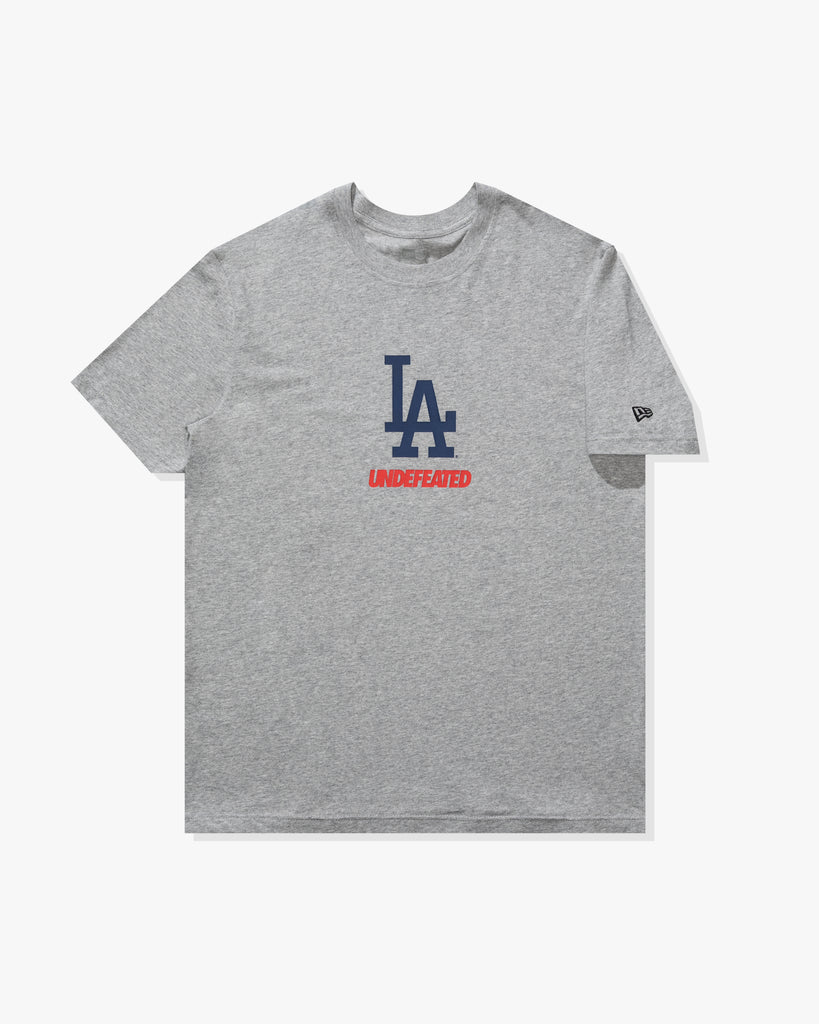 UNDEFEATED X NE X DODGERS STACKED LOGO S/S TEE - HEATHER-GREY