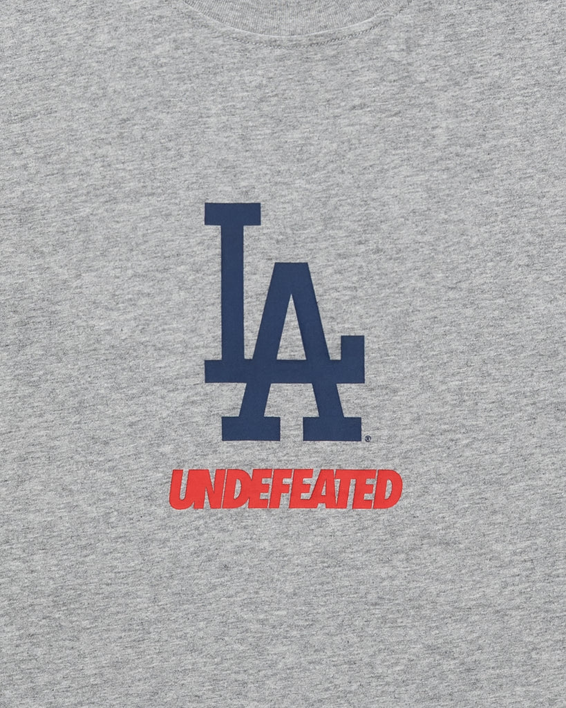 UNDEFEATED X NE X DODGERS STACKED LOGO S/S TEE - HEATHER-GREY