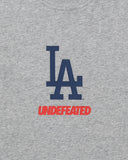 UNDEFEATED X NE X DODGERS STACKED LOGO S/S TEE - HEATHER-GREY