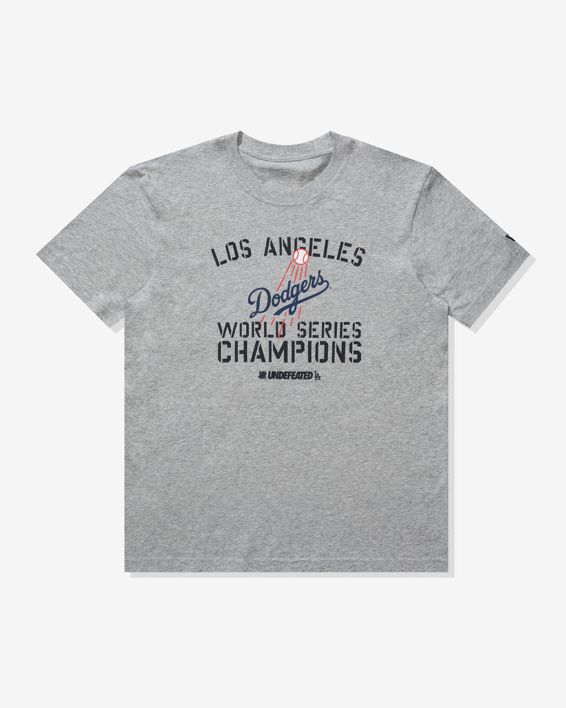 UNDEFEATED X NE X DODGERS STENCIL S/S TEE - HEATHER-GREY