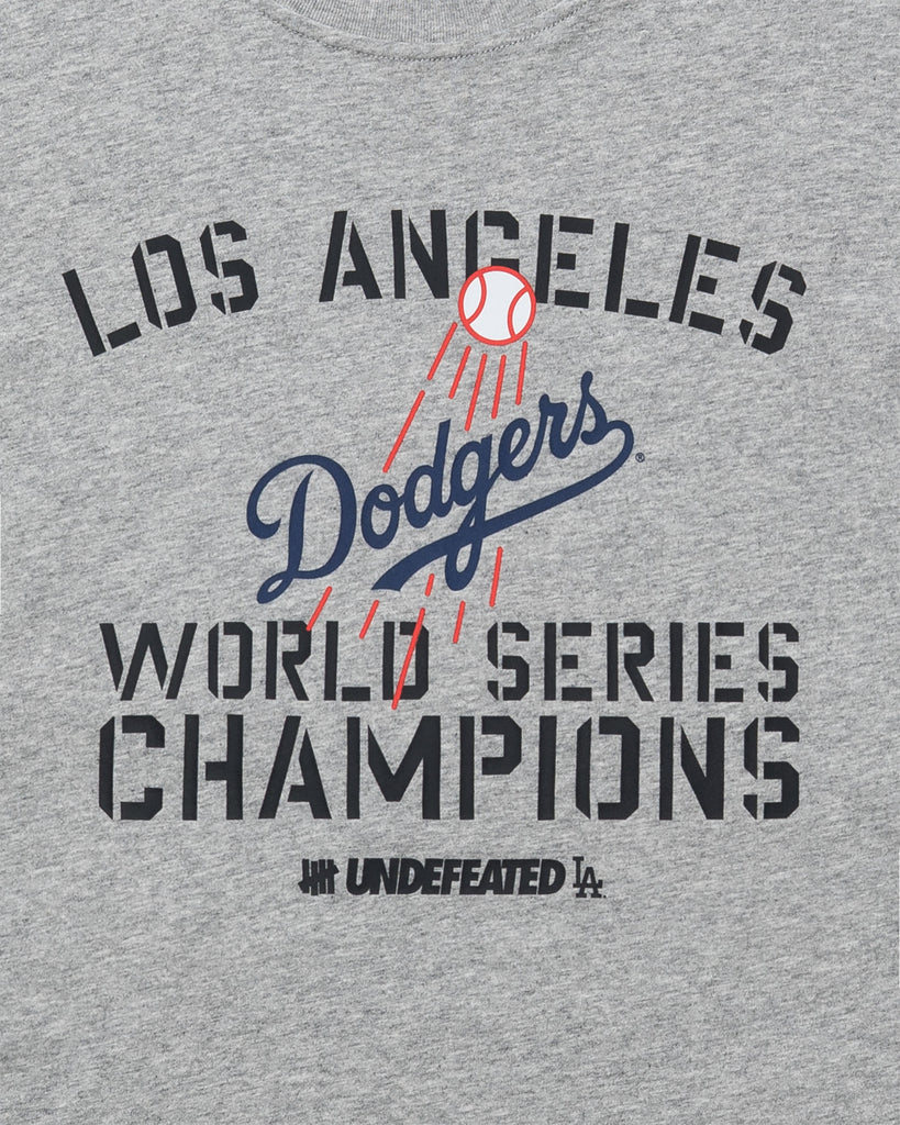 UNDEFEATED X NE X DODGERS STENCIL S/S TEE - HEATHER-GREY