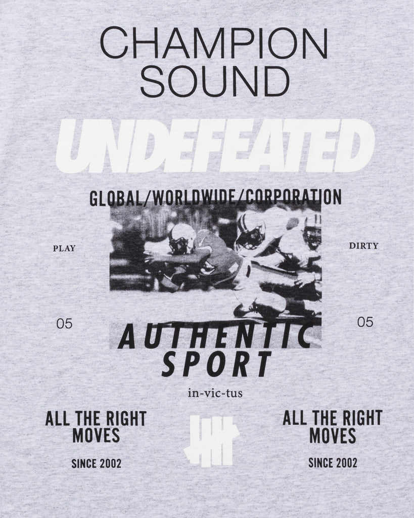 UNDEFEATED SOUND S/S TEE HEATHER-GREY