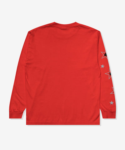 UNDEFEATED HO25 STARS & STRIKES L/S TEE - RED
