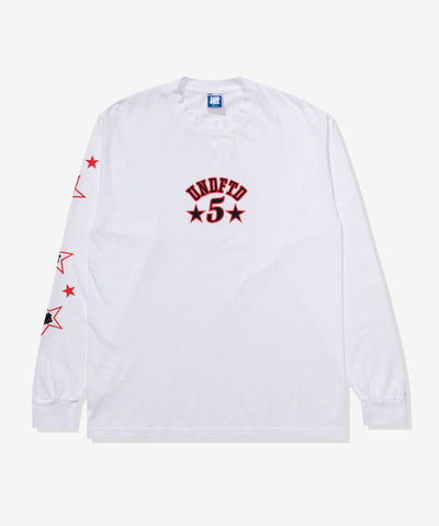 UNDEFEATED HO25 STARS & STRIKES L/S TEE - WHITE