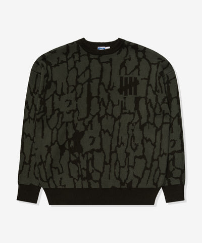UNDEFEATED BARK CAMO SWEATER - OLIVE