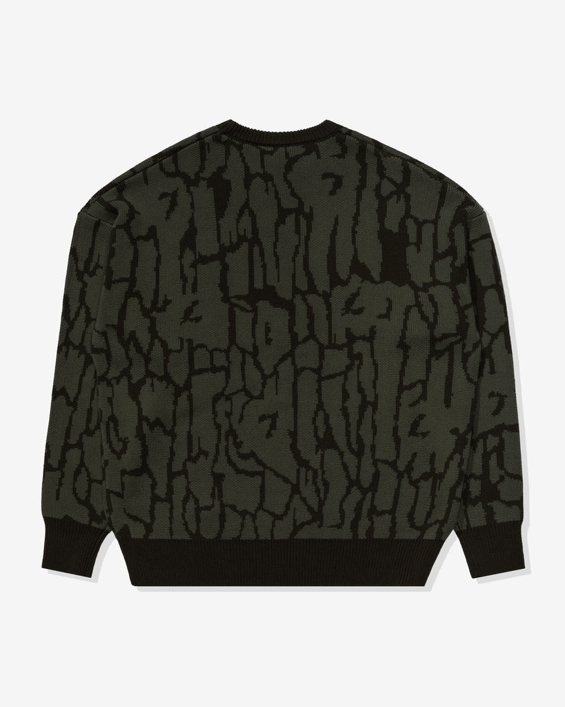 UNDEFEATED BARK CAMO SWEATER - OLIVE