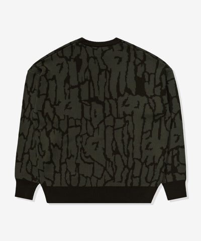 UNDEFEATED HO25 BARK CAMO SWEATER - OLIVE