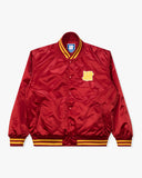 UNDEFEATED ICON SATIN VARSITY JACKET - SCARLET