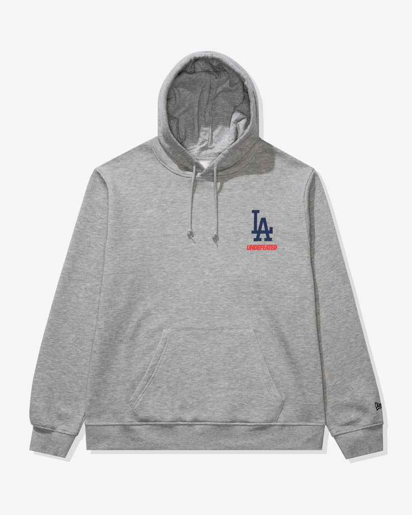UNDEFEATED X NE X DODGERS STACKED LOGO HOODIE - HEATHER-GREY