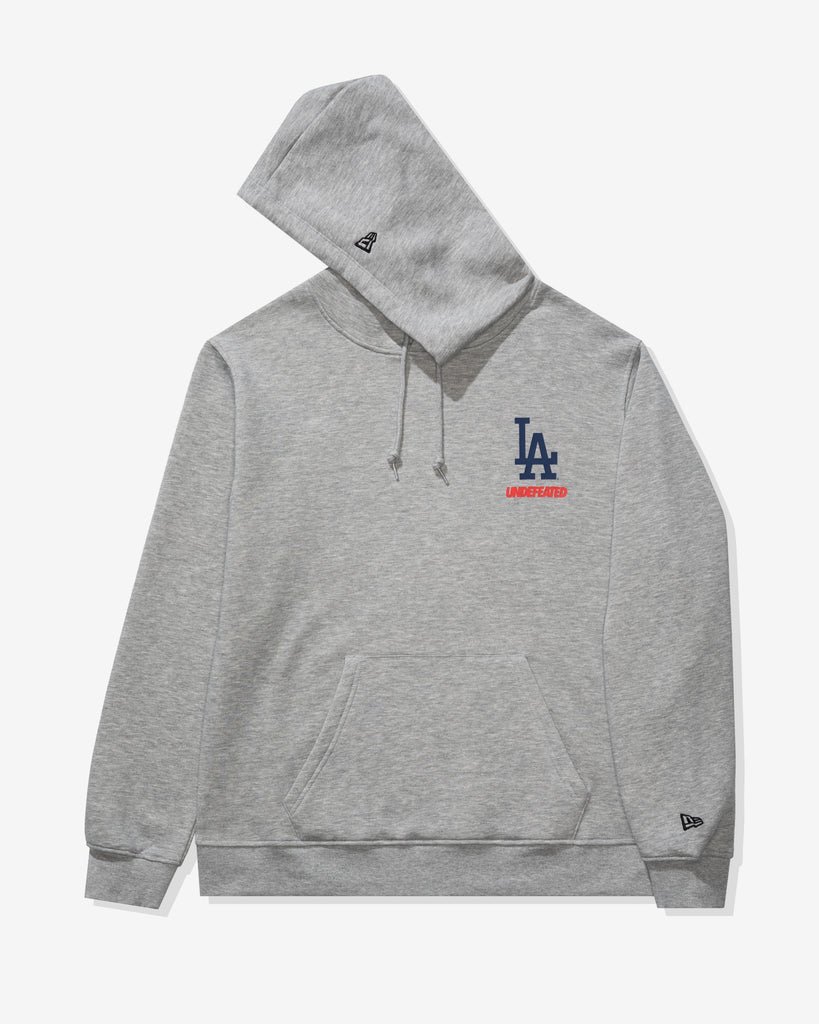 UNDEFEATED X NE X DODGERS STACKED LOGO HOODIE - HEATHER-GREY