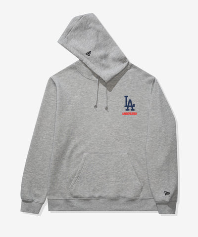 UNDEFEATED X NE X DODGERS STACKED LOGO HOODIE - HEATHER-GREY