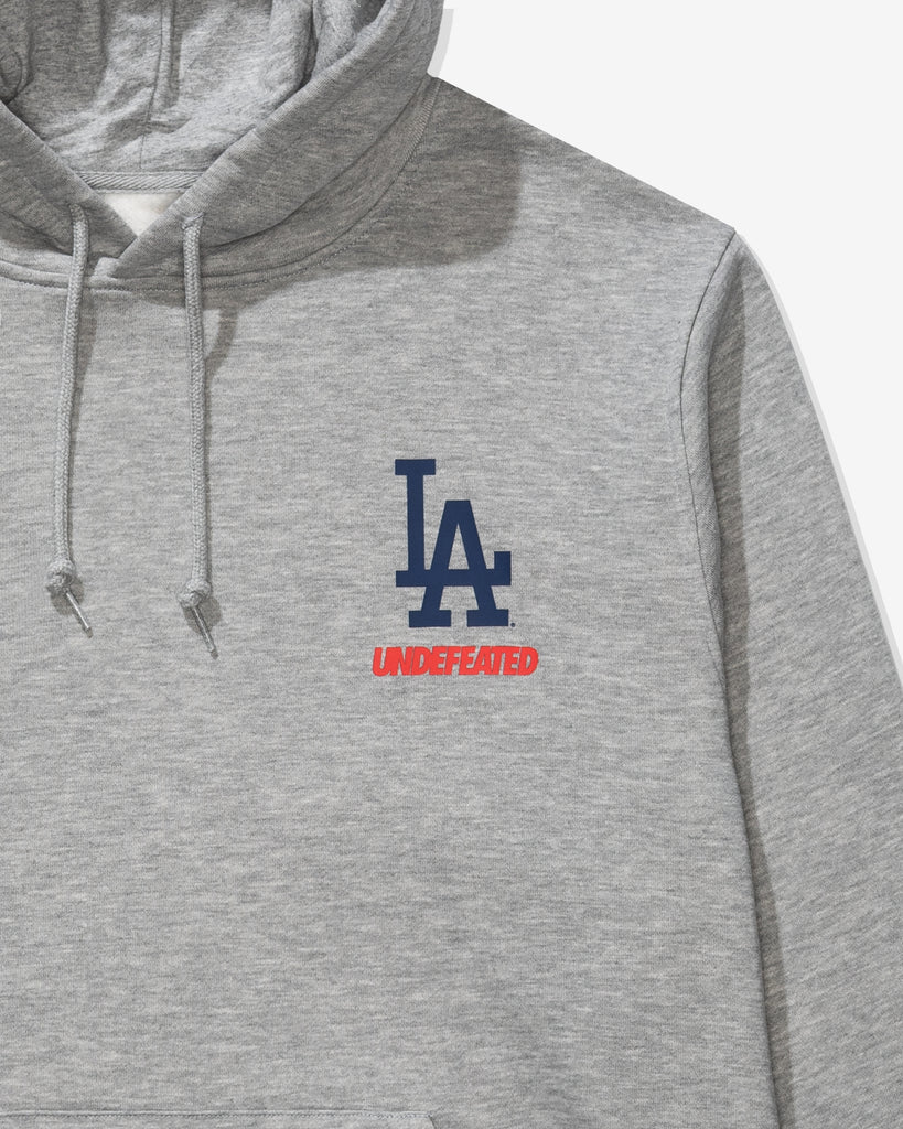 UNDEFEATED X NE X DODGERS STACKED LOGO HOODIE - HEATHER-GREY