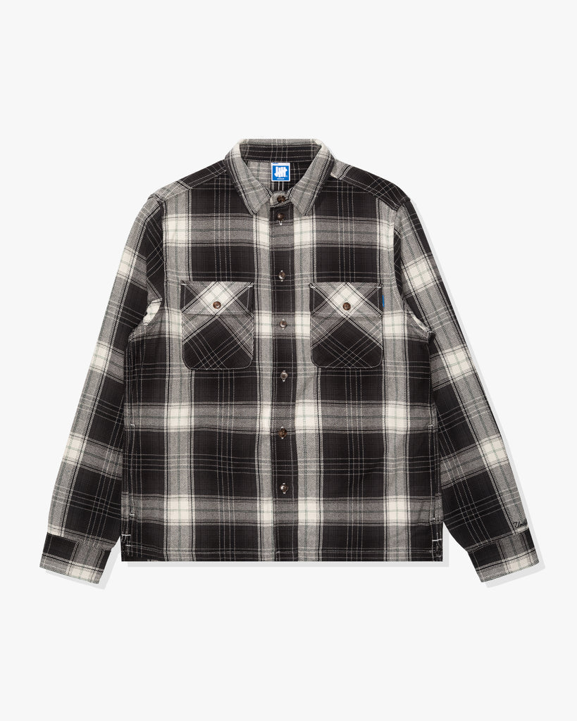 FA26 UNDEFEATED OMBRE PLAID L/S - BLACK