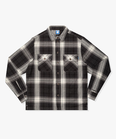 FA26 UNDEFEATED OMBRE PLAID L/S - BLACK