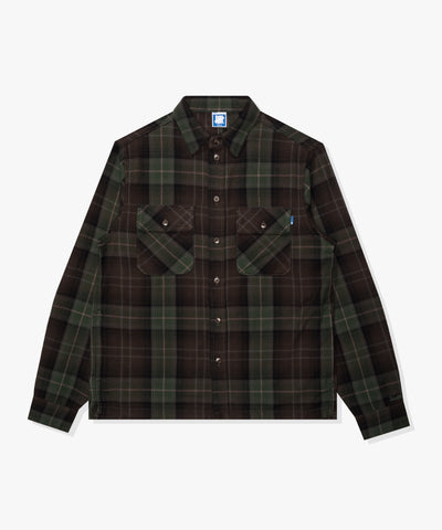 FA26 UNDEFEATED OMBRE PLAID L/S - OLIVE