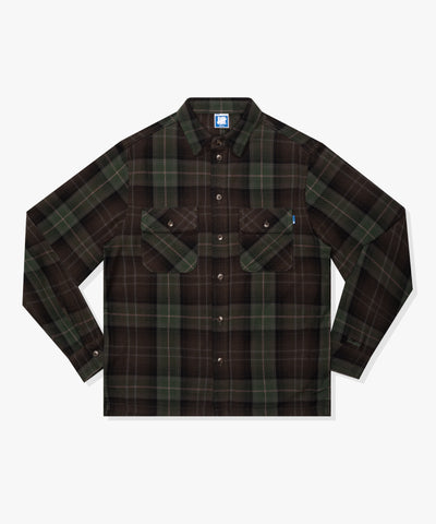 FA26 UNDEFEATED OMBRE PLAID L/S - OLIVE