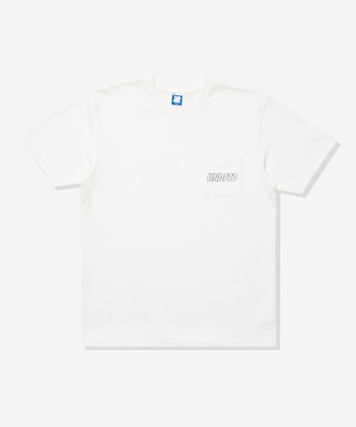 UNDEFEATED OUTLINE S/S POCKET TEE WHITE