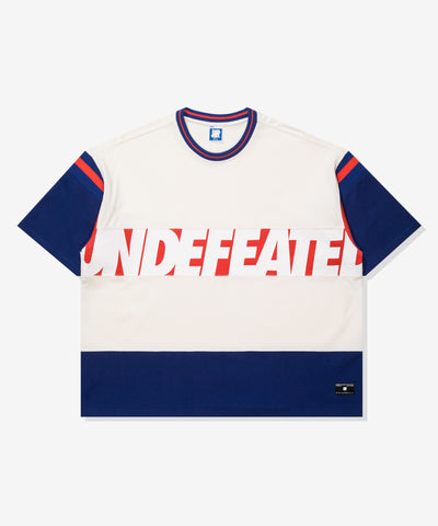 UNDEFEATED SU26 PANELED S/S TEE - WHITE / DARK ROYAL