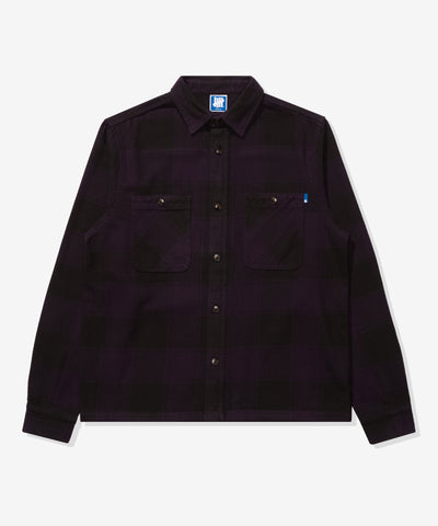 UNDEFEATED PLAID L/S WORKSHIRT - DEEP-PURPLE