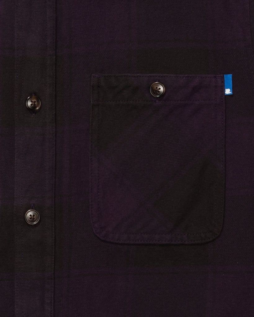 UNDEFEATED PLAID L/S WORKSHIRT - DEEP-PURPLE