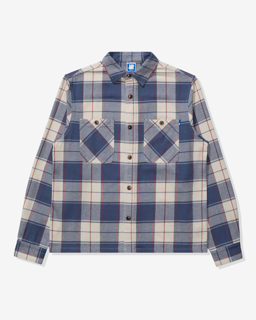 UNDEFEATED PLAID L/S WORKSHIRT - DUSTY-BLUE