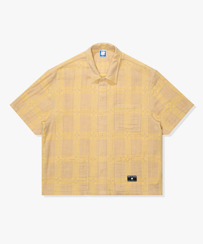 UNDEFEATED SU26 PLAID S/S BUTTON DOWN - KHAKI