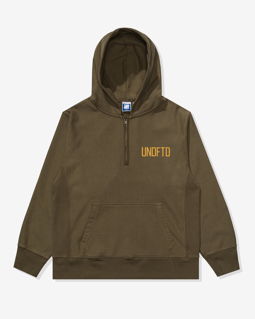 UNDEFEATED QUARTER ZIP PULLOVER HOOD - OLIVE