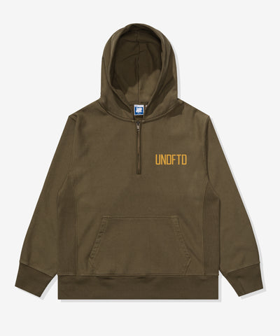 UNDEFEATED QUARTER ZIP PULLOVER HOOD - OLIVE