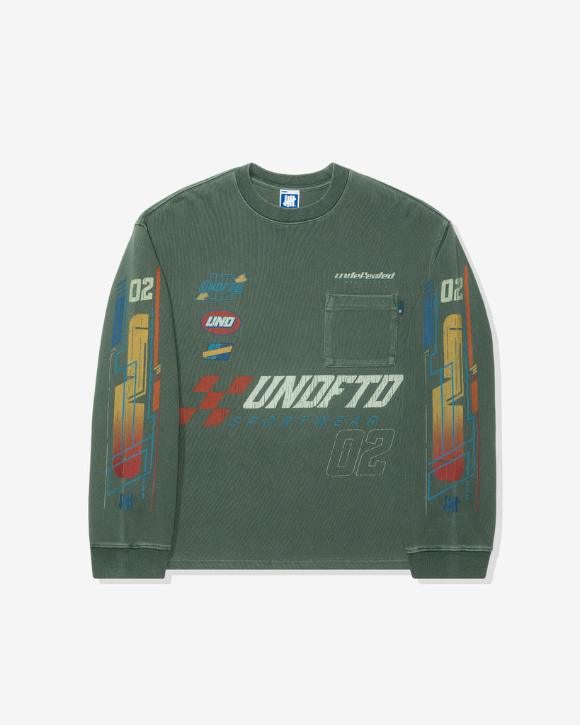 FA26 UNDEFEATED RACING L/S TEE - HUNTER GREEN