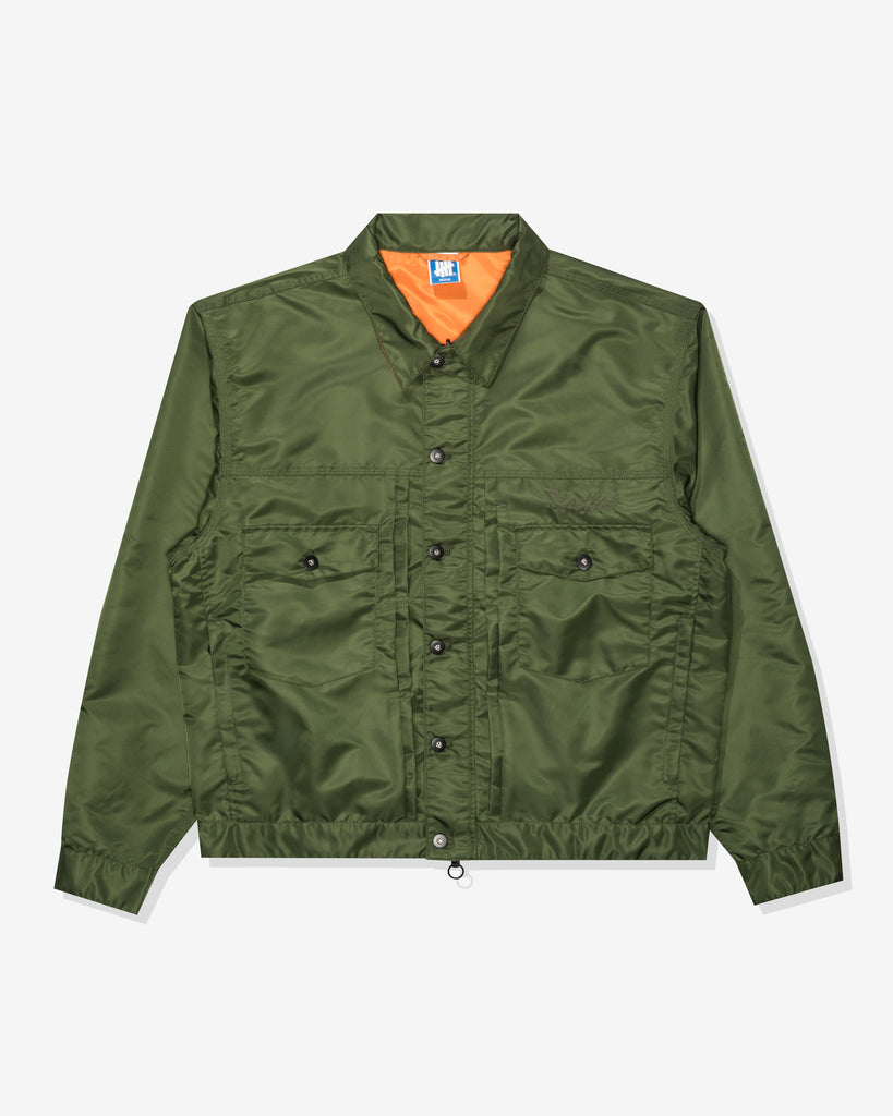 FA26 UNDEFEATED REVERSIBLE TRUCKER JACKET - OLIVE