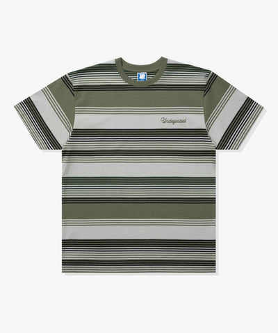 UNDEFEATED SCRIPT STRIPED S/S TEE DEEP-LICHEN