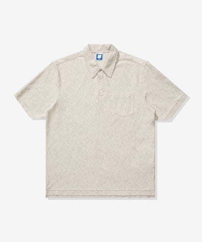 UNDEFEATED FA25 S/S POLO TEE-HEATHER-OATMEAL