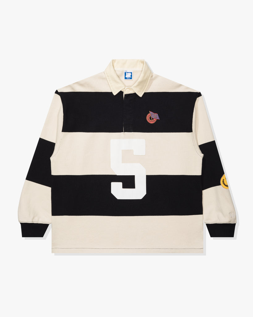 FA26 UNDEFEATED STRIPED L/S RUGBY - BLACK