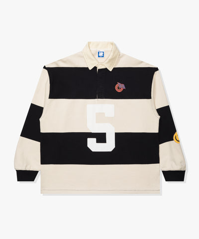 FA26 UNDEFEATED STRIPED L/S RUGBY - BLACK