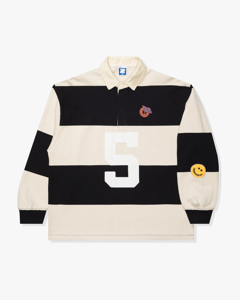 FA26 UNDEFEATED STRIPED L/S RUGBY - BLACK