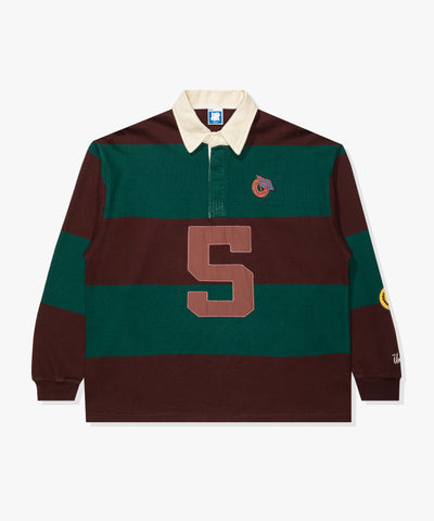 FA26 UNDEFEATED STRIPED L/S RUGBY - BROWN