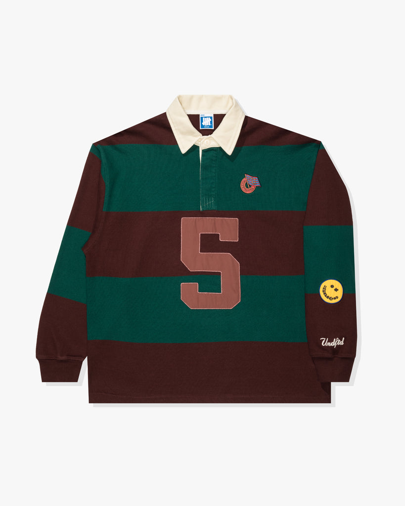 FA26 UNDEFEATED STRIPED L/S RUGBY - BROWN