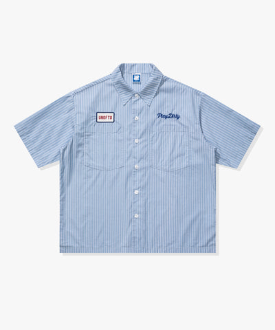 UNDEFEATED STRIPED S/S WORKSHIRT - LIGHT-BLUE