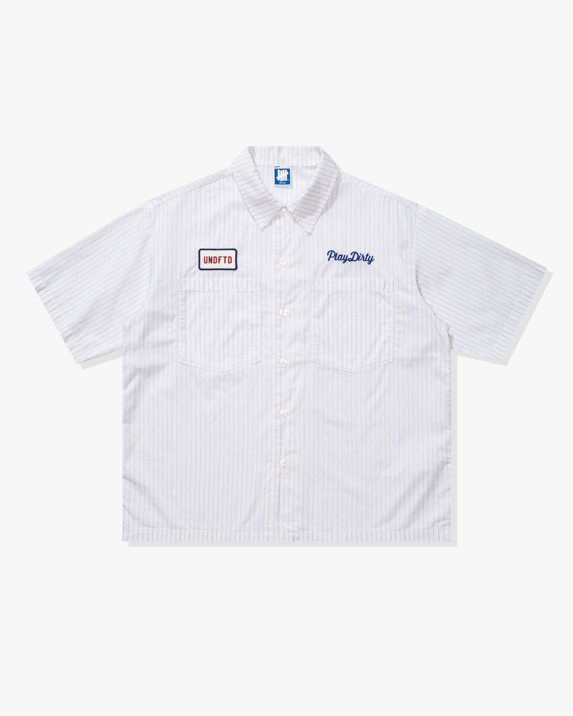 UNDEFEATED STRIPED S/S WORKSHIRT - WHITE