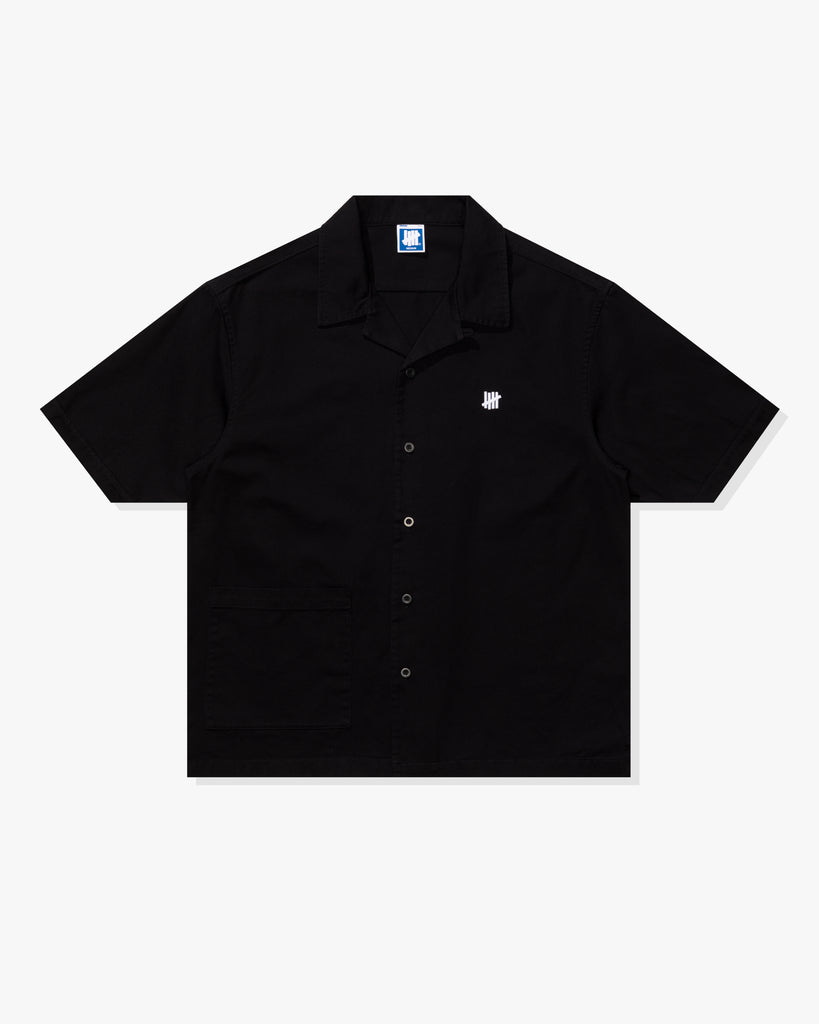 UNDEFEATED TWILL S/S BUTTON DOWN - BLACK