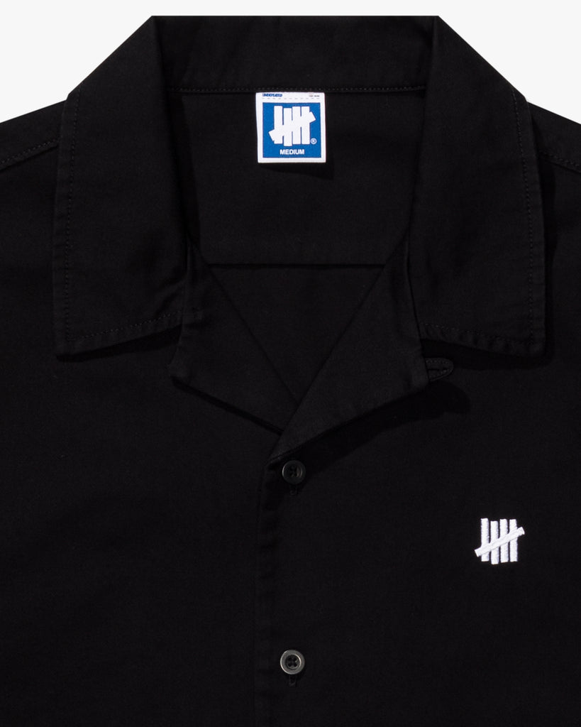 UNDEFEATED TWILL S/S BUTTON DOWN - BLACK