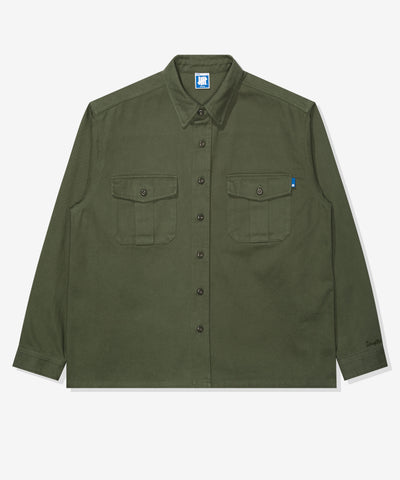 FA26 UNDEFEATED WASHED L/S WORKSHIRT - OLIVE