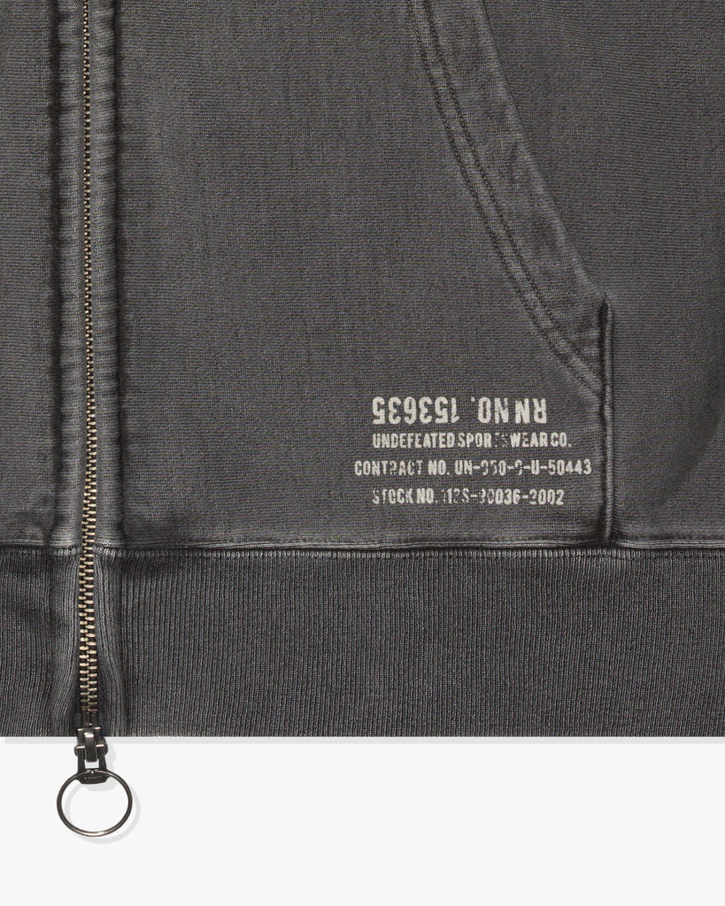 FA26 UNDEFEATED WASHED ZIP HOOD - BLACK