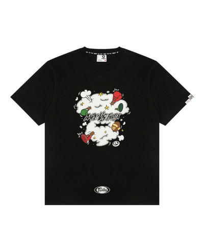 AAPE X FAIRTEX GRAPHIC PRINTED TEE BLACK
